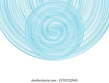 Blue white abstract geometric tech background with linear circles. Vector minimal futuristic design