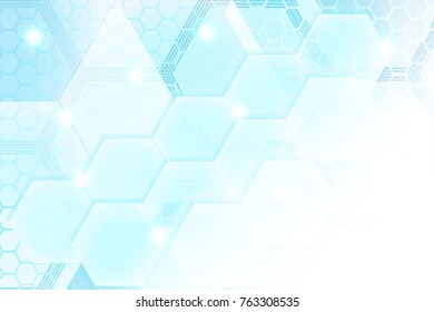 Blue and white abstract geometric technology concept background. Space for text