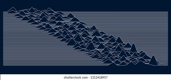 blue and white abstract lines illustration with waves for background