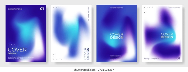 Conjunto de Vector moderno abstracto azul y blanco del cartel o del fondo de la Vertical. Diseño holográfico de la cubierta del gradiente de la resolución A4 para el folleto, el libro, el volante, el cartel, el Anuncio, la presentación anual del informe.