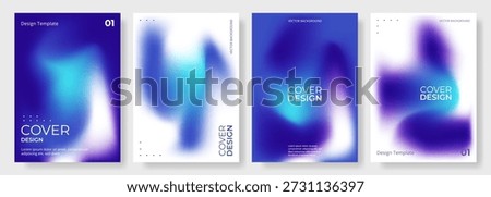 Blue and white abstract modern poster or vertical background vector set. A4 resolution holographic gradient cover design for brochure, book, flyer, poster, banner, annual report presentation.
