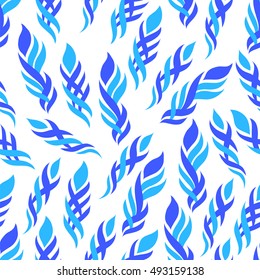Blue and white abstract pattern. Seamless background. Vector illustration.