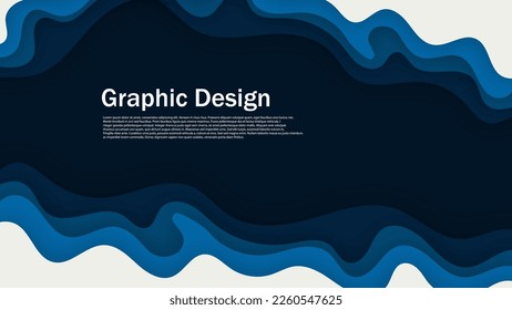 blue and white abstract stacking papercut background,design backdrop for banner, poster, cover