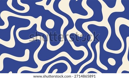 Blue and White Abstract Swirl Liquid Fluid Psychedelic Pattern Design