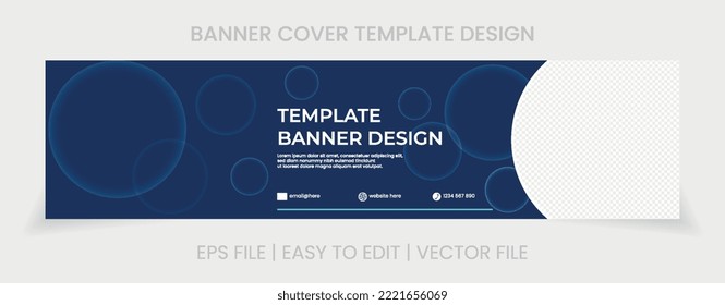 Blue And White Abstract Technology Social Media Banner And Cover Photo. Company Corporate Promotion