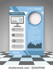 Blue and white abstract vector business background. Creative flyer design, poster, booklet, brochure.