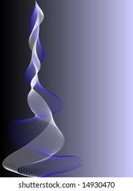 Ilustración de fondo de onda vectorial abstracta azul y blanco en una orientación vertical con espacio para texto