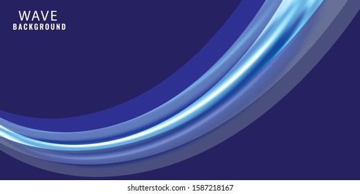 Blue and White Abstract Wavy Background