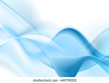 Blue and white abstract wavy background. Vector illustration