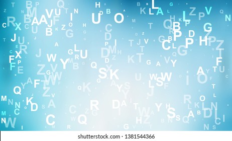 Blue and White Alphabet Letters Background Illustration