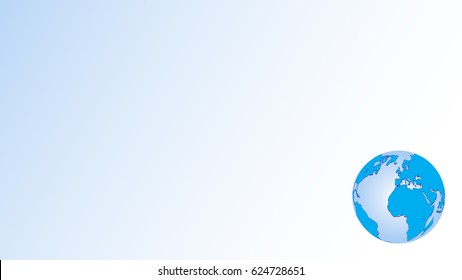 Blue and white background with 3d earth. Vector Illustrator