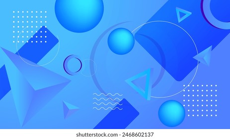 Blue and white background abstract art vector with geometric gradient shapes. Abstract gradient shapes background for presentation, business report, card, banner, poster