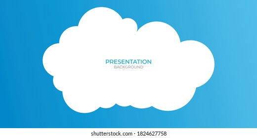 Blue and white background with abstract cloud sky graphic elements for presentation template and web header design. Vector illustration for business, corporate, institution, festive, seminar, talks