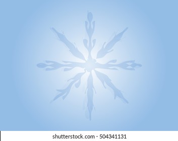 blue and white background, blue abstract snowflakes, vector