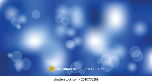 Blau-weißer Hintergrund mit Bokeh-Design für Uruguay Independence Day-Hintergrunddesign.