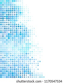 Blue White Background. Circles background. Random Dots. Grey and White shades. Grey background for your design. Digital. Mosaic effect. Halftone vector.