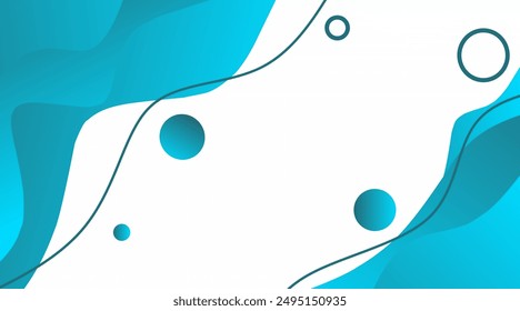 A blue and white background with circles and waves. The circles are of different sizes and are scattered throughout the background. The background has a sense of movement and fluidity, with the waves