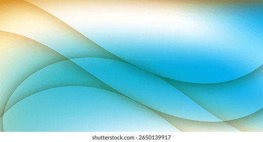 Blue and white background with curved white lines and blue and white