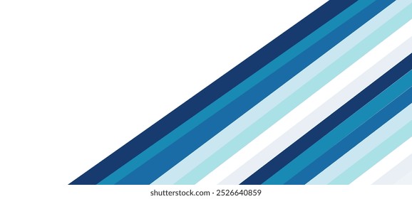 Blauer und weißer Hintergrund mit diagonalen Linien, im flachen Design. Vektorgrafik.