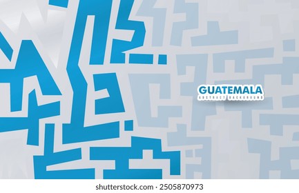 Fondo azul y blanco con el patrón del graffiti del laberinto. Buena Plantilla para la campaña del Día Nacional de Guatemala