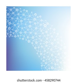 Blue and White Background Overlaid with Molecular Structure Linked Together with Transparency