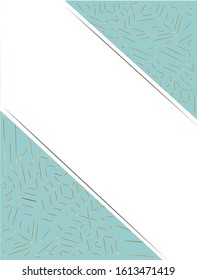 blue and white background with rectangles and a gold ornament / pattern with a place for an advertising text.