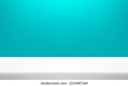 Blue and white background. Space for displaying products. Room in the 3d. Vector illustration.