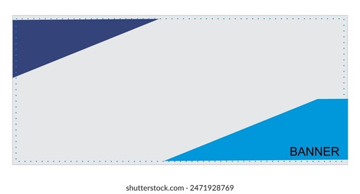 blue white banner background design, icon shapes. 