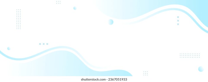 blue and white banner background. wave . circle. element memphis abstract