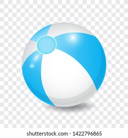 Blue and white beach ball, vector illustration.