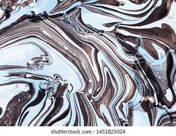 Blue, white and black marble texture. Gray vector decorative acrylic background. Ink marble illustration. Abstract painting. Beautiful abstract backdrop. Marble paper texture. 