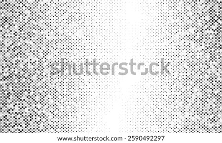 Blue, White, and Black Tech Finance Fintech Background. Abstract Transparent Pixel Pattern. Modern Business Tech Science Vector Backdrop.