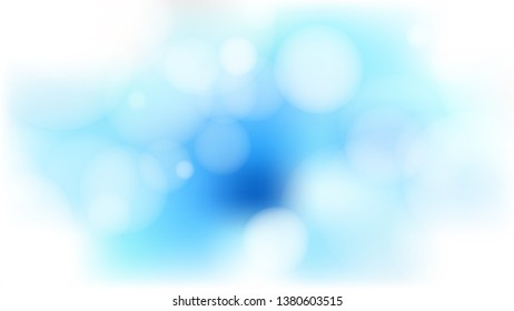 Blue and White Blur Bokeh Defocused Background