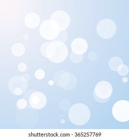 blue and white blurred background, abstract  circular bokeh pattern, optical effect vector 