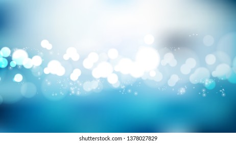 Blue and White Blurred Bokeh Background Image
