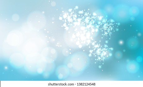 Blue and White Blurred Bokeh Background Image