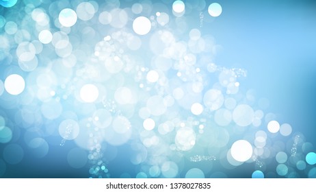 Blue and White Blurry Lights Background