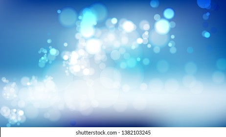 Blue and White Bokeh Lights Background Vector