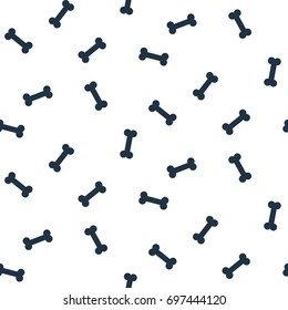 Blue and white bone cartoon seamless vector pattern. Dog cookie simple monochrome wrap texture design.