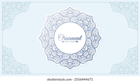 Blue and White border pattern background