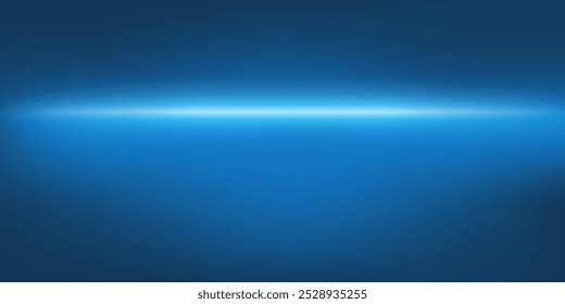 Blue and White Bright Horizontal Light Beam Across a Blurred Wallpaper, Background, Flyer or Cover Design - Applicable for Reports, Presentations, Placards, Posters - Trendy Creative Vector Template