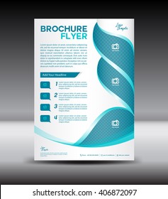 Blue And White Brochure Flyer Template, Newsletter Design, Leaflet Template, Poster, Magazine Ads