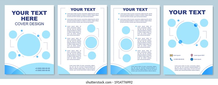 Blue, white brochure template with text circles. Creative presentation. Flyer, booklet, leaflet print, cover design with text space. Vector layouts for magazines, annual reports, advertising posters