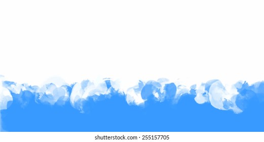 Blue and white brush strokes background. Vector version