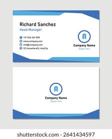 Blue and White business card