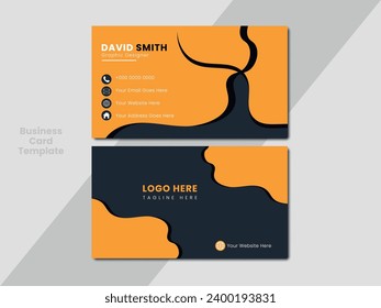 Blue and white business card, Red and black corporate business card, Orange and black corporate business card, Luxury business card template.