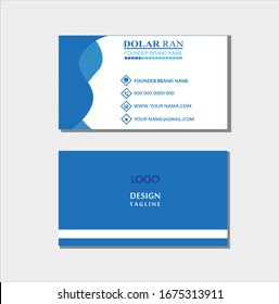 blue and white Business card template Vector