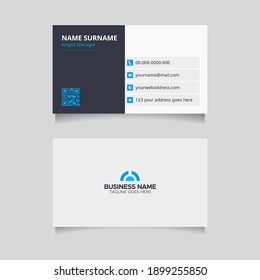 Blue And White Business Card Template, Professional Visiting Card Design 