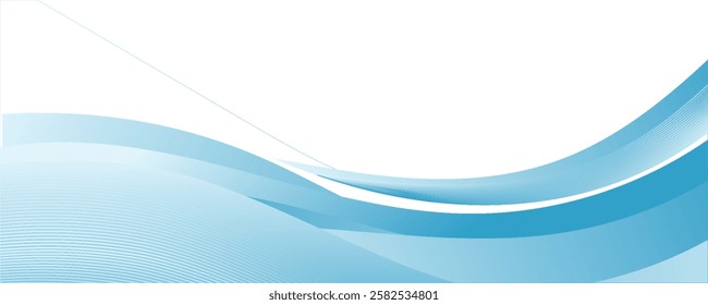 Blue and white business wave banner background. vector