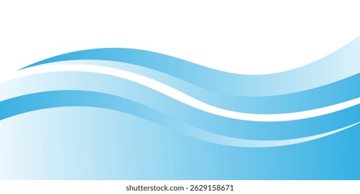 Blue and white business wave banner background. vector